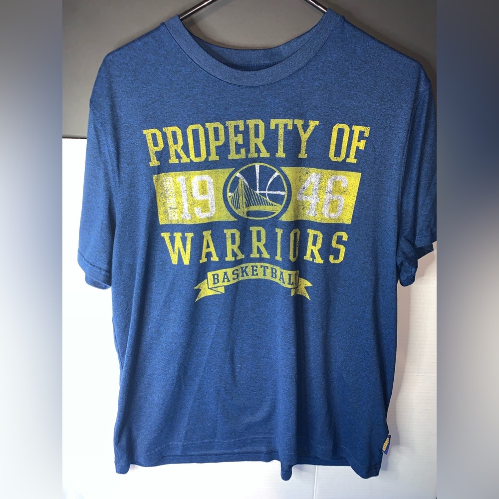 Mens Large Golden State Warriors T Shirt (Blue,Yellow)